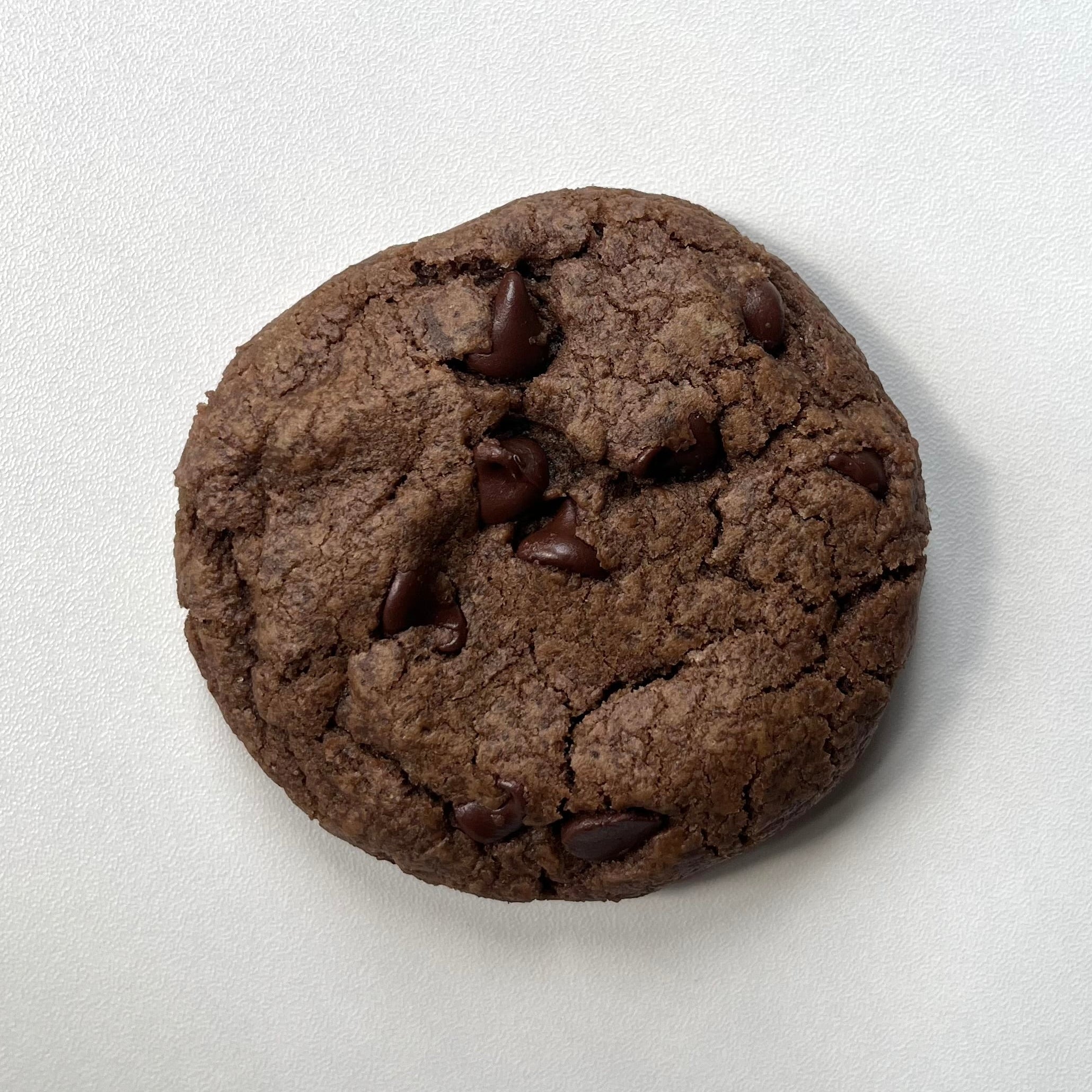 Chocolate cookie on a white background